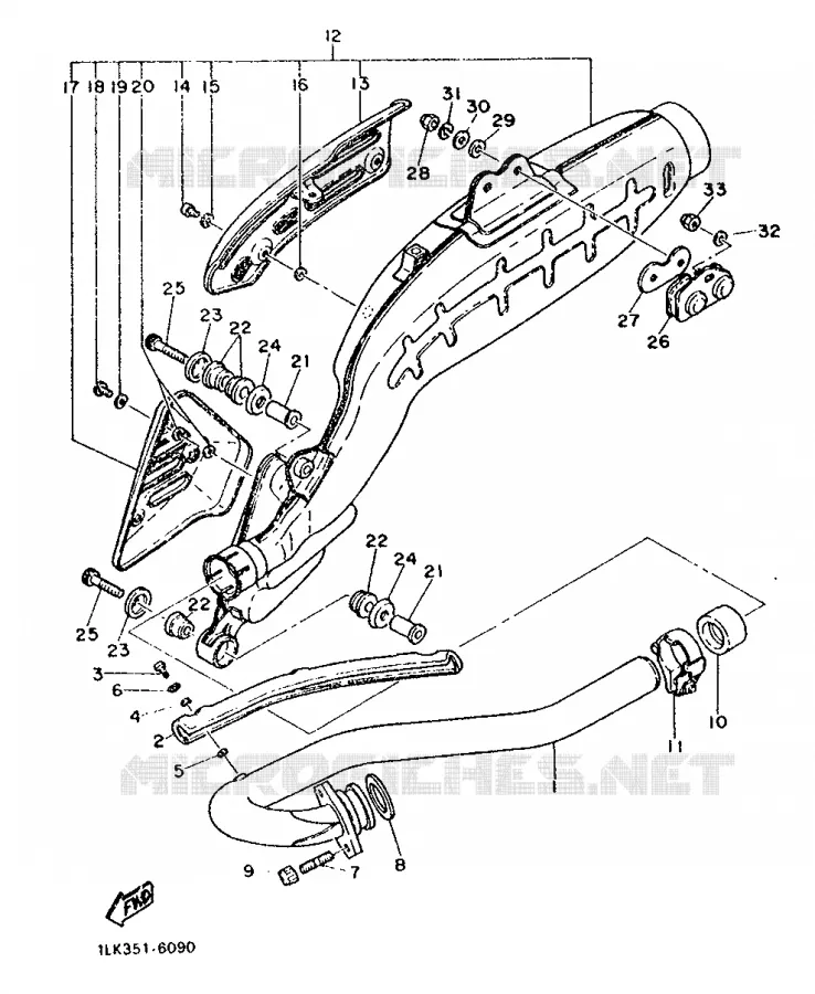 ECHAPPEMENT Yamaha MOTO 500 1986 XT  XT500