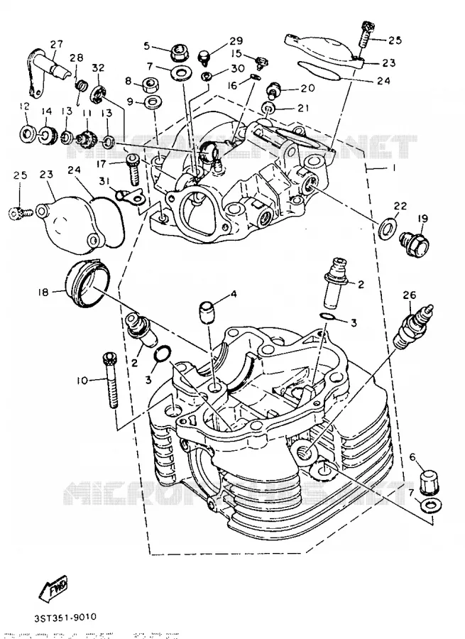 CULASSE Yamaha MOTO 500 1989 XT  XT500