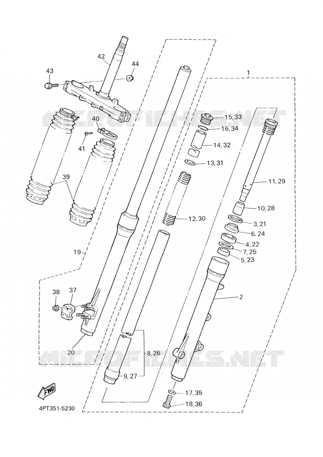 FOURCHE Yamaha MOTO 500 2000 XTE  XT500E
