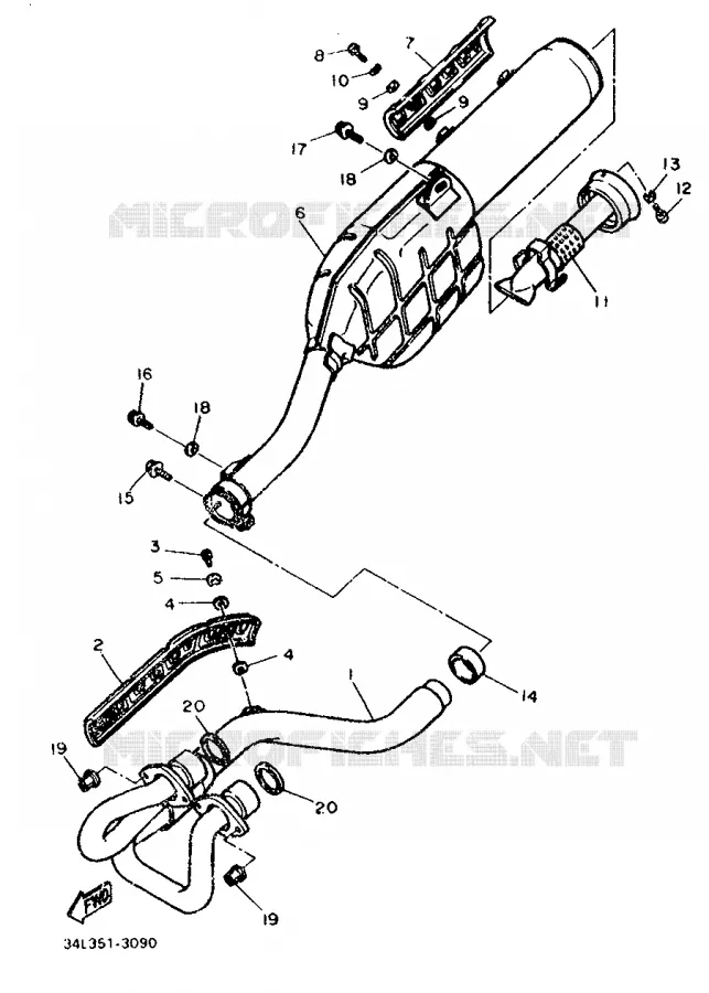 ECHAPPEMENT Yamaha MOTO 600 1986 XT  XT600