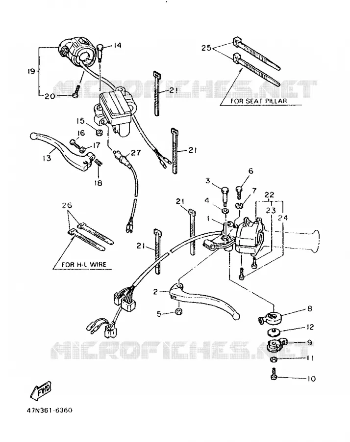 COMMODO / LEVIER Yamaha MOTO 600 1986 XT  XT600