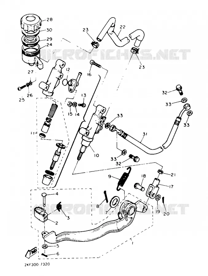 MAITRE CYLINDRE DE FREIN ARRIERE Yamaha MOTO 600 1987 XT  XT600