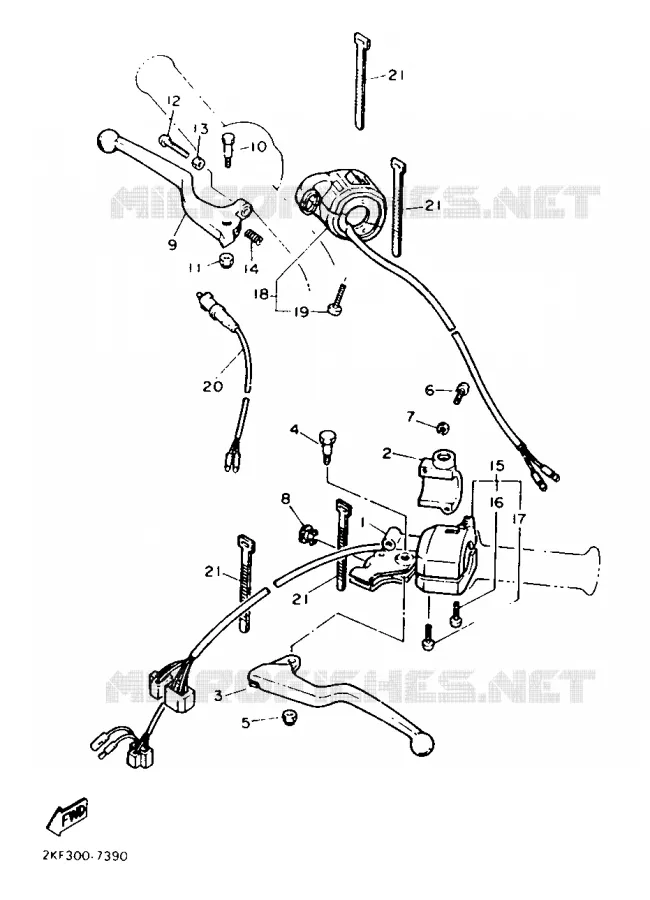 COMMODO / LEVIER Yamaha MOTO 600 1987 XT  XT600