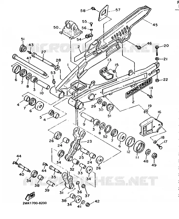 BRAS ARRIERE Yamaha MOTO 600 1988 XT  XT600