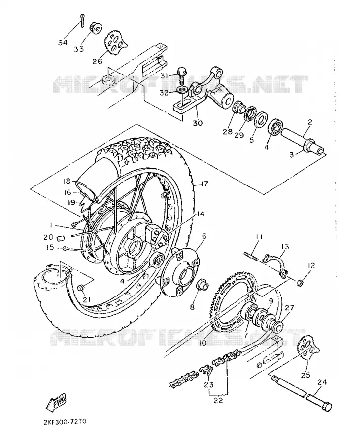 ROUE ARRIERE Yamaha MOTO 600 1988 XT  XT600