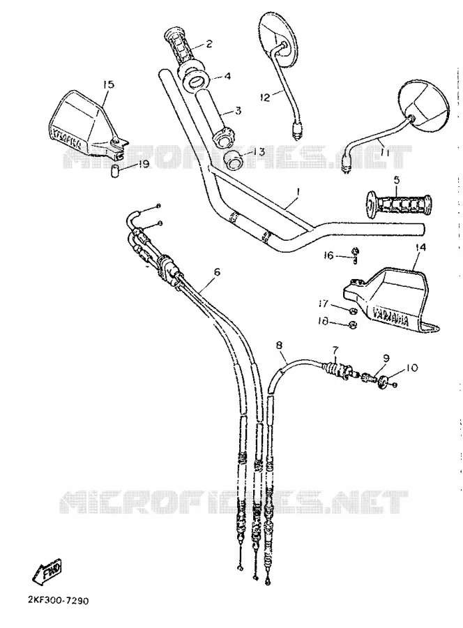 GUIDON ET CABLES Yamaha MOTO 600 1989 XT  XT600