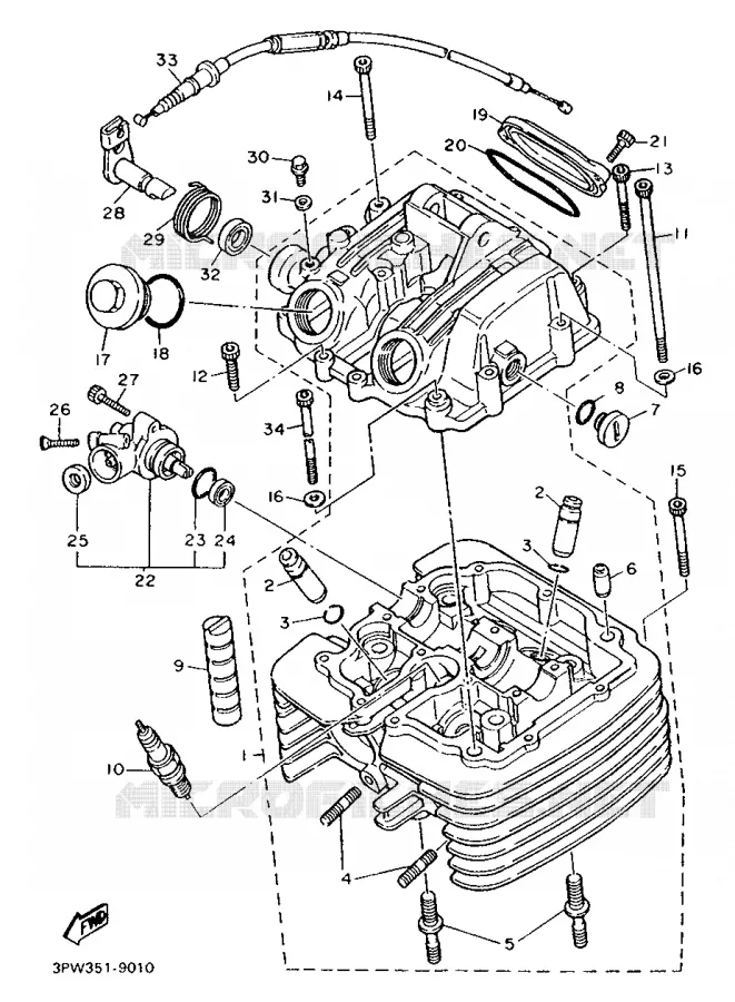 CULASSE Yamaha MOTO 600 1989 XT  XT600