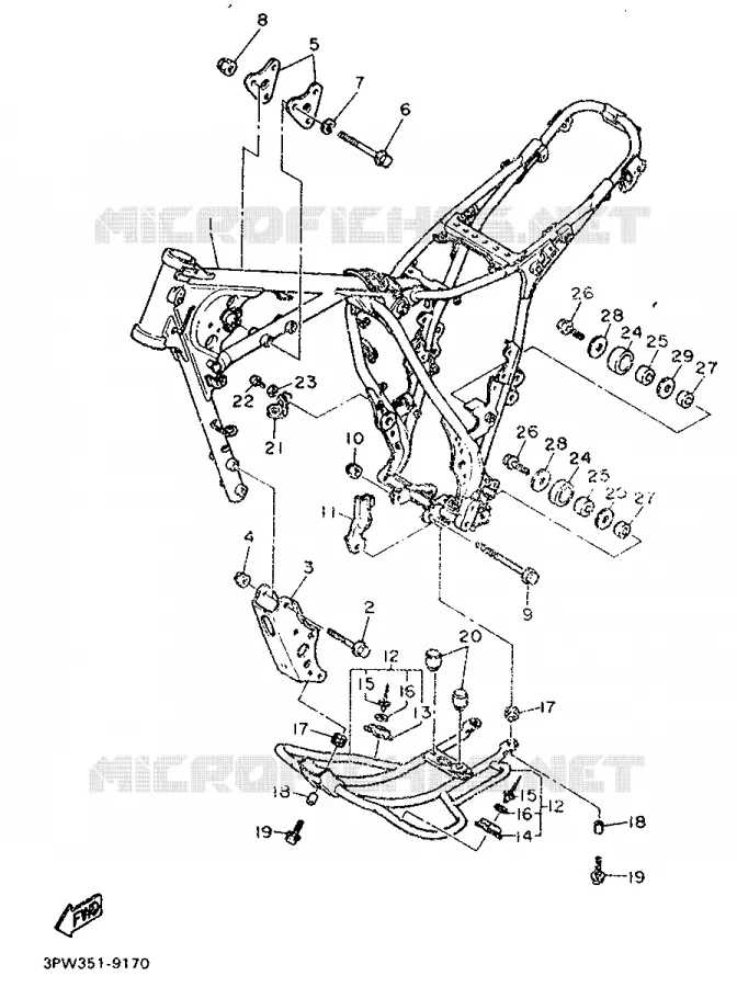 CADRE Yamaha MOTO 600 1989 XT  XT600