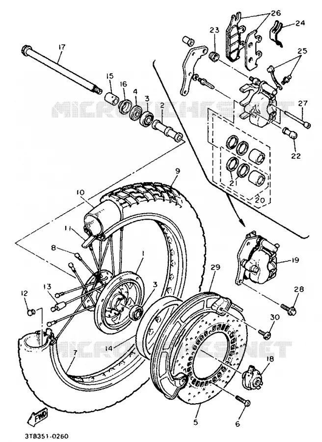 ROUE AVANT Yamaha MOTO 600 1990 XTE  XT600E