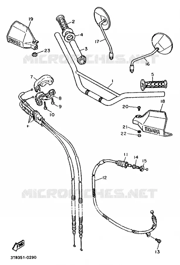 GUIDON ET CABLES Yamaha MOTO 600 1992 XTE  XT600E