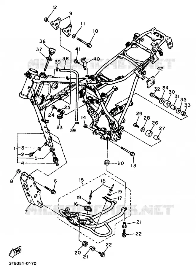 CADRE Yamaha MOTO 600 1994 XTE  XT600E