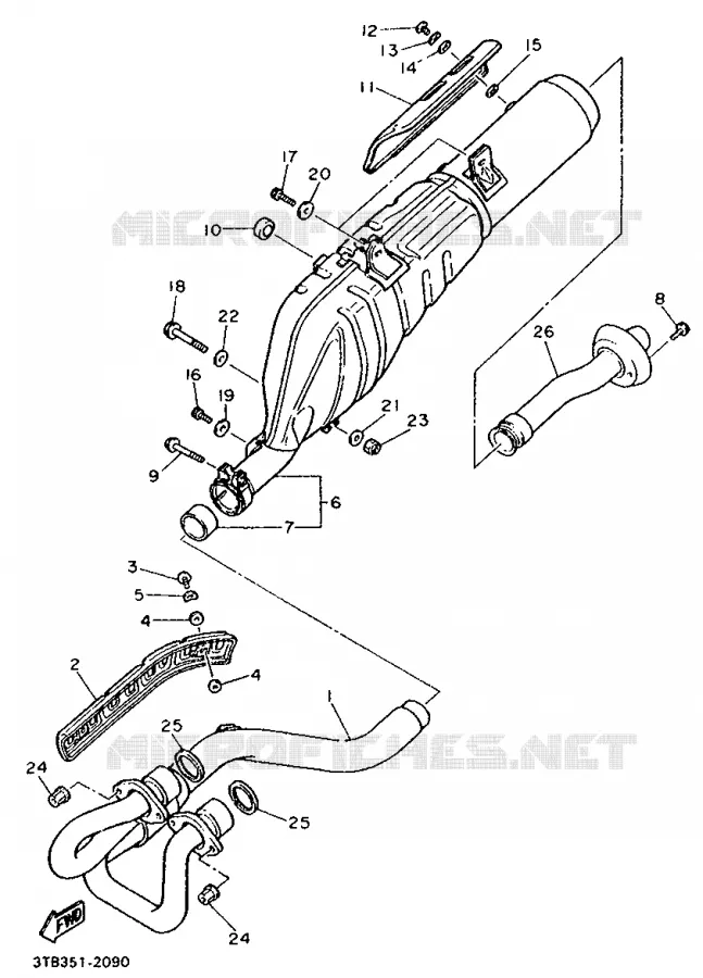 ECHAPPEMENT Yamaha MOTO 600 1994 XTE  XT600E