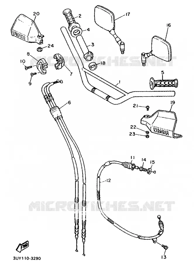 GUIDON ET CABLES Yamaha MOTO 600 1994 XTE  XT600E