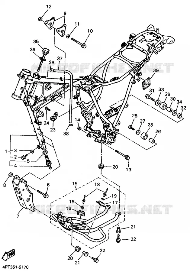 CADRE Yamaha MOTO 600 1996 XTE  XT600E