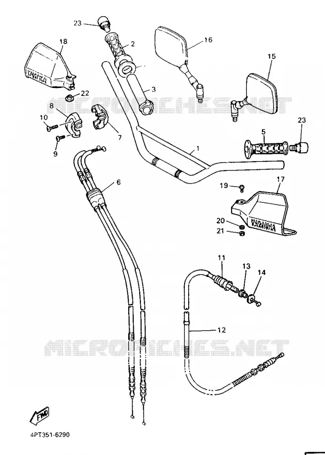 GUIDON ET CABLES Yamaha MOTO 600 1996 XTE  XT600E