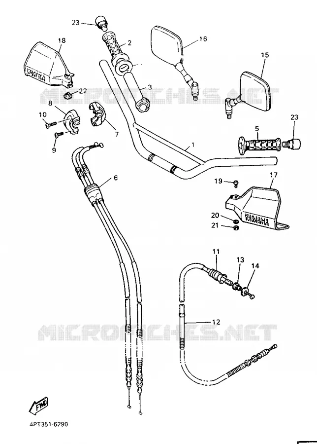 GUIDON ET CABLES Yamaha MOTO 600 1997 XTE  XT600E