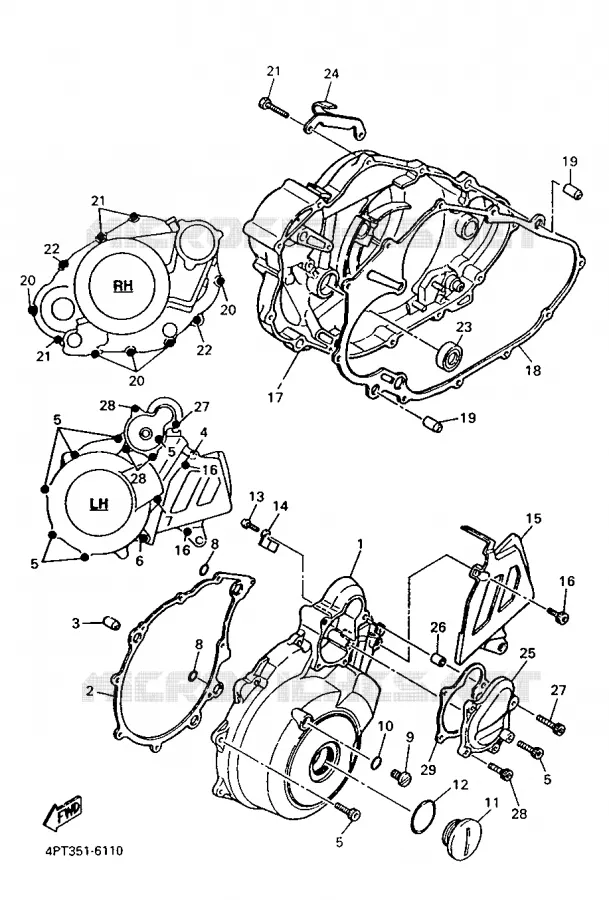 CARTER - MOTEUR 1 Yamaha MOTO 600 1997 XTE  XT600E
