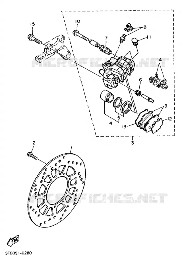 ETRIER DE FREIN ARRIERE Yamaha MOTO 600 1997 XTE  XT600E