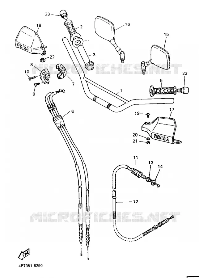 GUIDON ET CABLES Yamaha MOTO 600 1998 XTE  XT600E