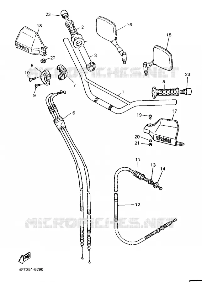 GUIDON ET CABLES Yamaha MOTO 600 1999 XTE  XT600E