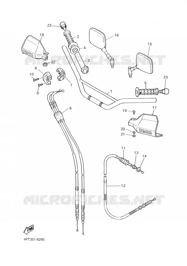 GUIDON ET CABLES Yamaha MOTO 600 2000 XTE  XT600E