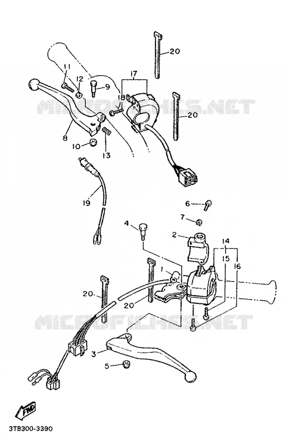 COMMODO / LEVIER Yamaha MOTO 600 1994 XTE  XT600EF