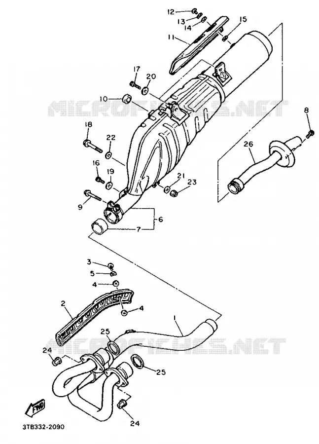 ECHAPPEMENT Yamaha MOTO 600 1992 XTE  XT600EH (33KW)