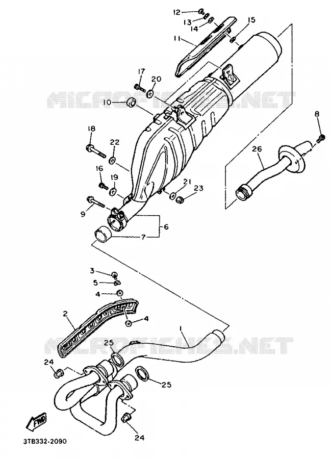ECHAPPEMENT Yamaha MOTO 600 1993 XTE  XT600EH (33KW)