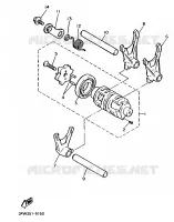 BARILLET DE SELECTION / FOURCHETTE pour Yamaha XT600H (33.OKW) de 1989