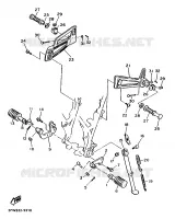 SUPPORT / REPOSE PIEDS pour Yamaha XT600H (33.OKW) de 1989