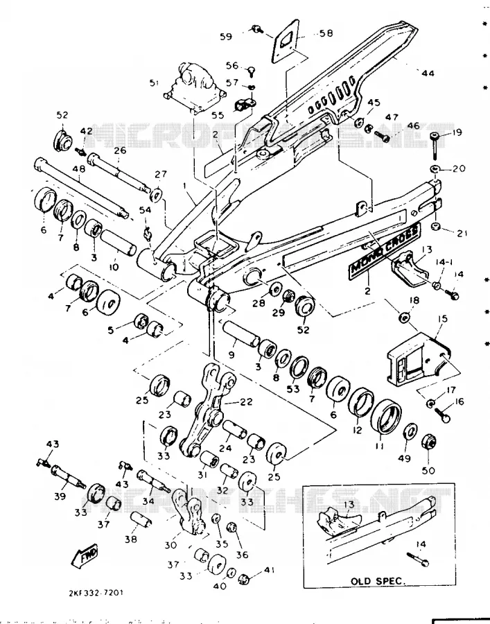 BRAS ARRIERE Yamaha MOTO 600 1987 XT  XT600H (33KW)