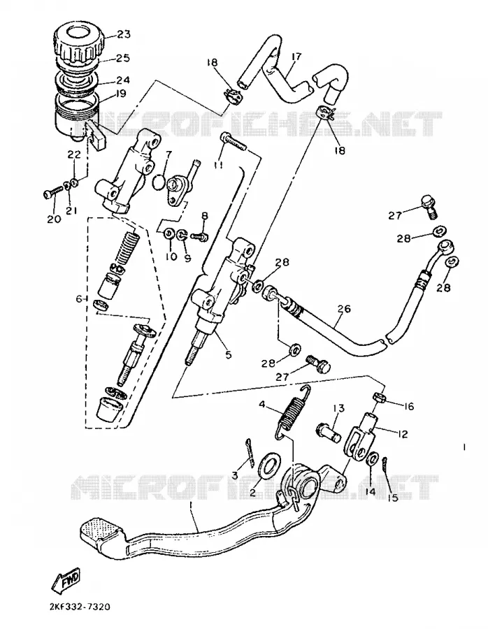 MAITRE CYLINDRE DE FREIN ARRIERE Yamaha MOTO 600 1987 XT  XT600