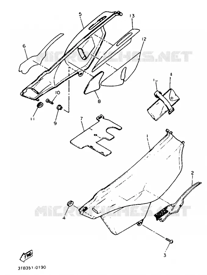 COUVERCLE LATERAL Yamaha MOTO 600 1991 XT  XT600K
