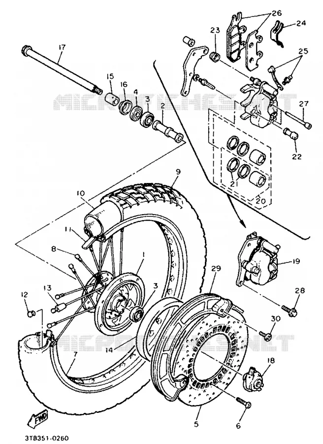 ROUE AVANT Yamaha MOTO 600 1992 XT  XT600K