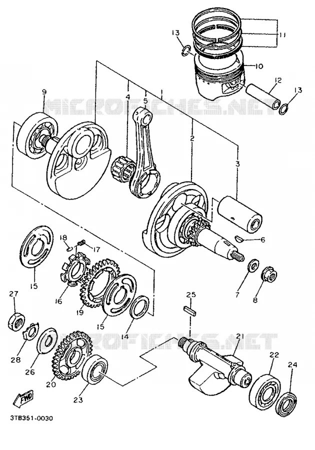 VILEBREQUIN / PISTON Yamaha MOTO 600 1993 XT  XT600K