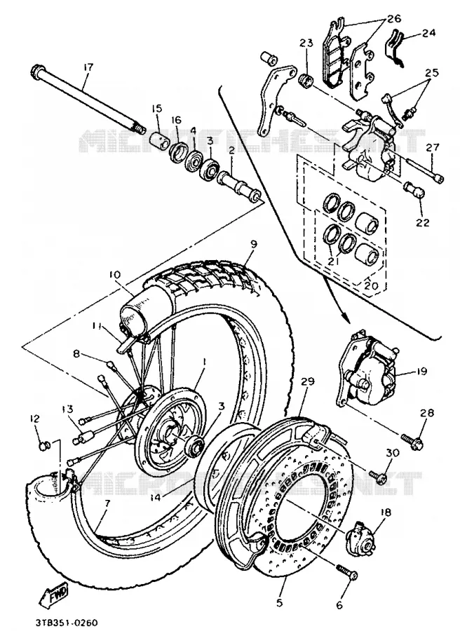 ROUE AVANT Yamaha MOTO 600 1994 XT  XT600K