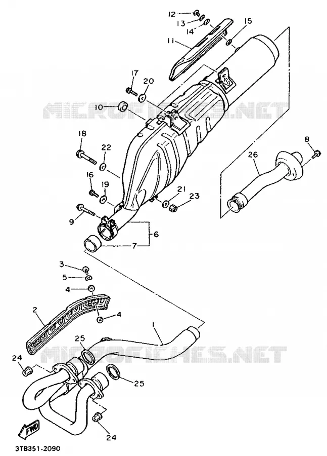 ECHAPPEMENT Yamaha MOTO 600 1993 XT  XT600KH (33KW)