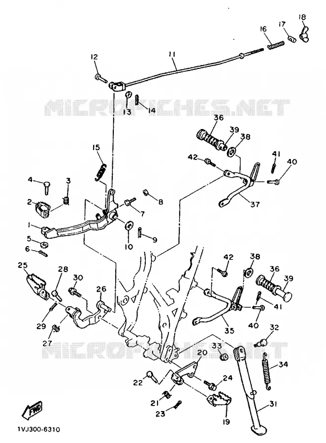 SUPPORT / REPOSE PIEDS Yamaha MOTO 600 1986 XTZ  XT600Z