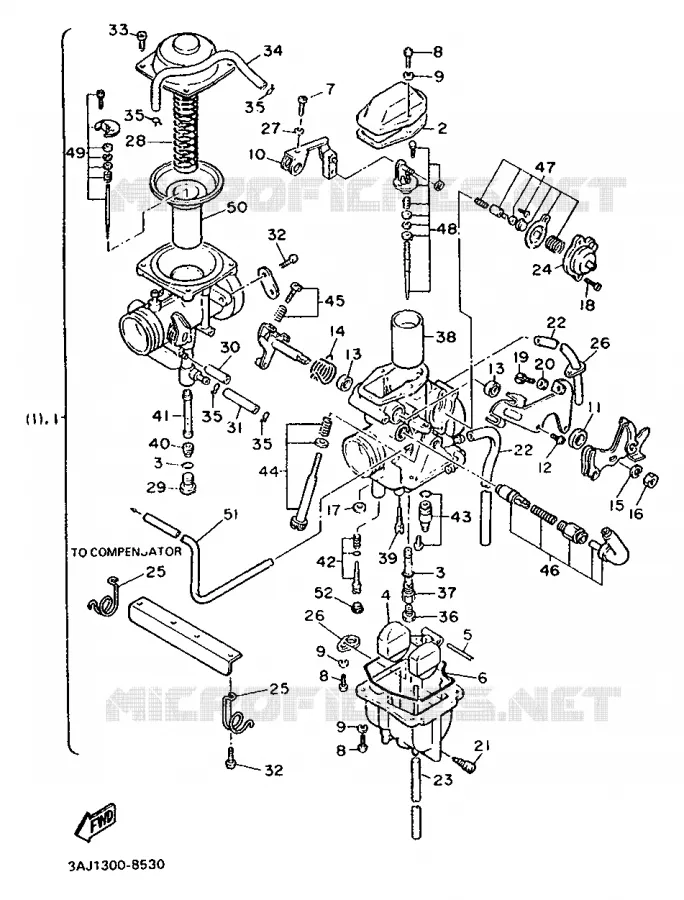 PIÈCES OPTIONNELLES - CARBURATEUR Yamaha MOTO 600 1988 XTZ  XT600Z