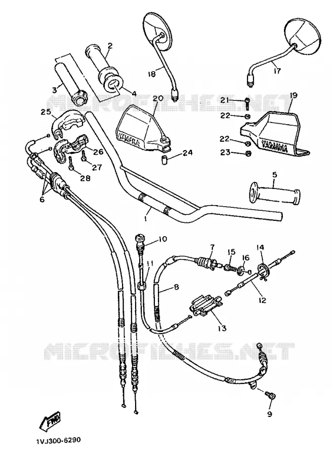 GUIDON ET CABLES Yamaha MOTO 600 1988 XTZ  XT600Z