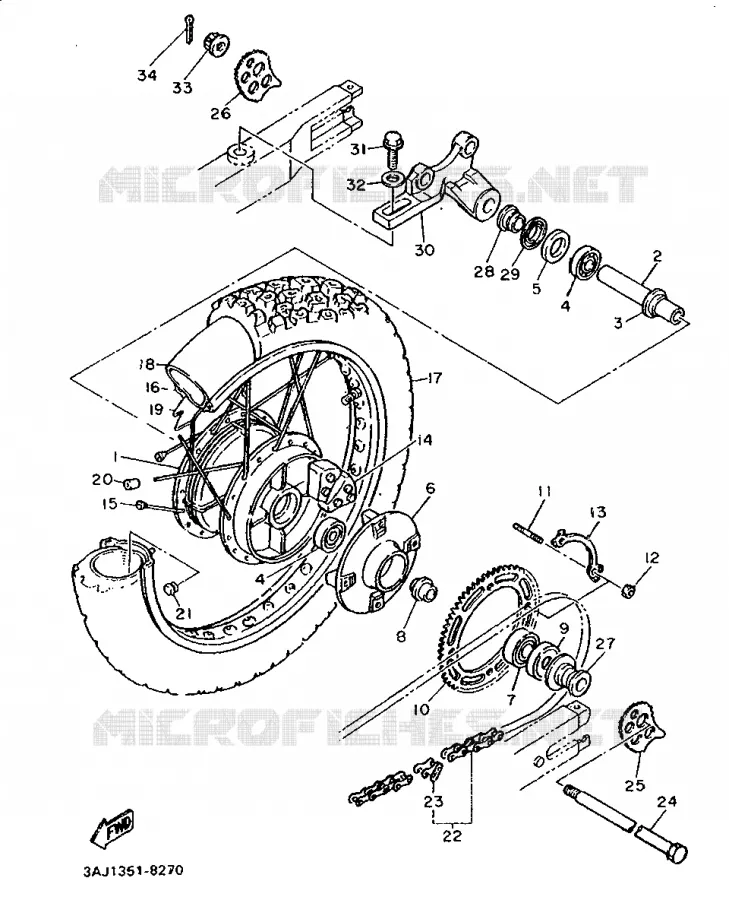 ROUE ARRIERE Yamaha MOTO 600 1988 XTZ  XT600Z