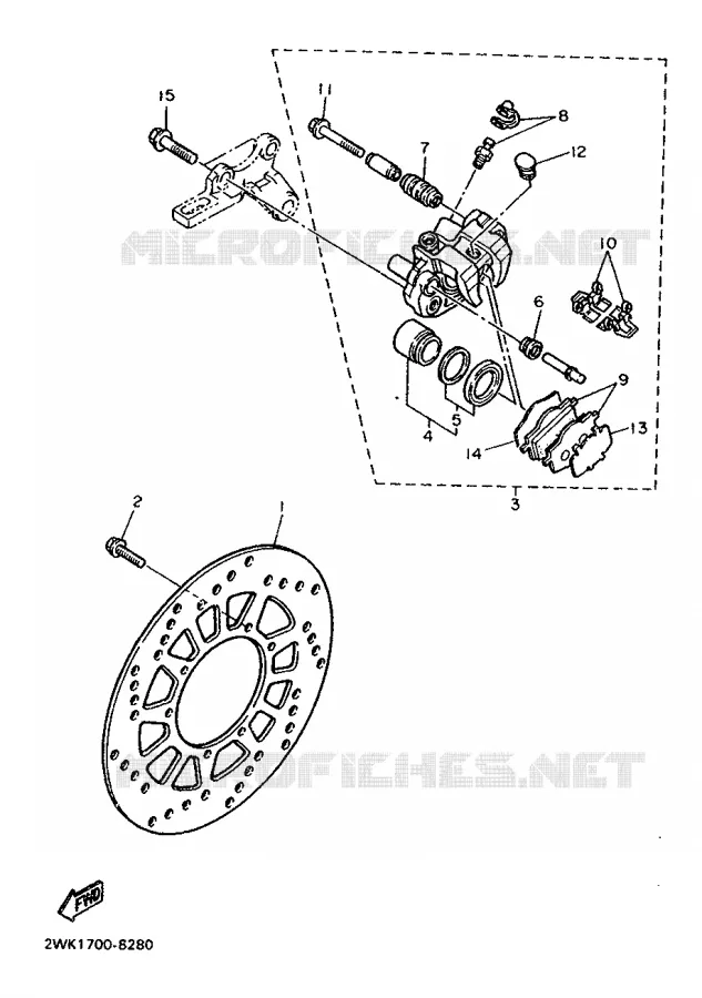 ETRIER DE FREIN ARRIERE Yamaha MOTO 600 1989 XTZ  XT600Z