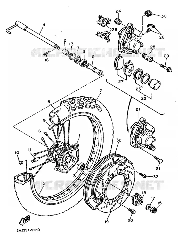 ROUE AVANT Yamaha MOTO 600 1989 XTZ  XT600Z