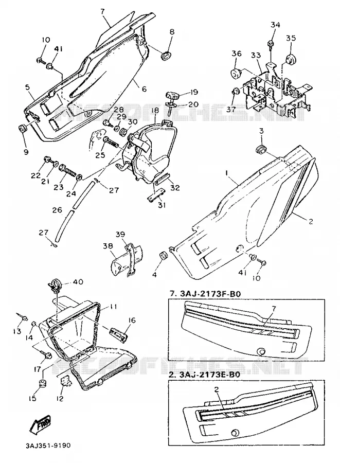 COUVERCLE LATERAL Yamaha MOTO 600 1989 XTZ  XT600Z