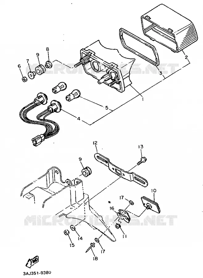 FEU ARRIERE Yamaha MOTO 600 1990 XTZ  XT600Z