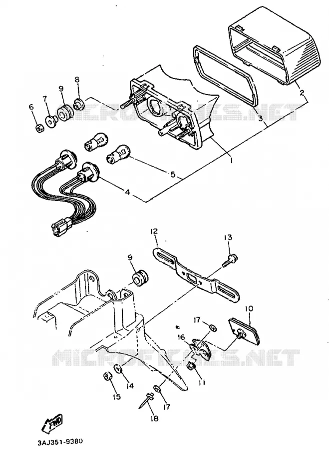 FEU ARRIERE Yamaha MOTO 600 1990 XTZ  XT600Z