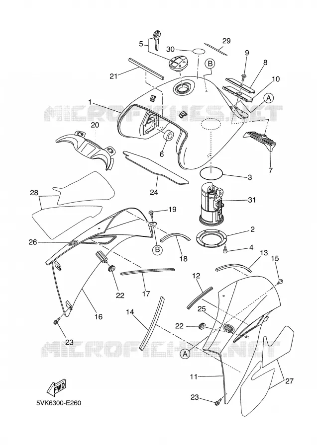 RESERVOIR A ESSENCE Yamaha MOTO 660 2006 XTR  XT660R