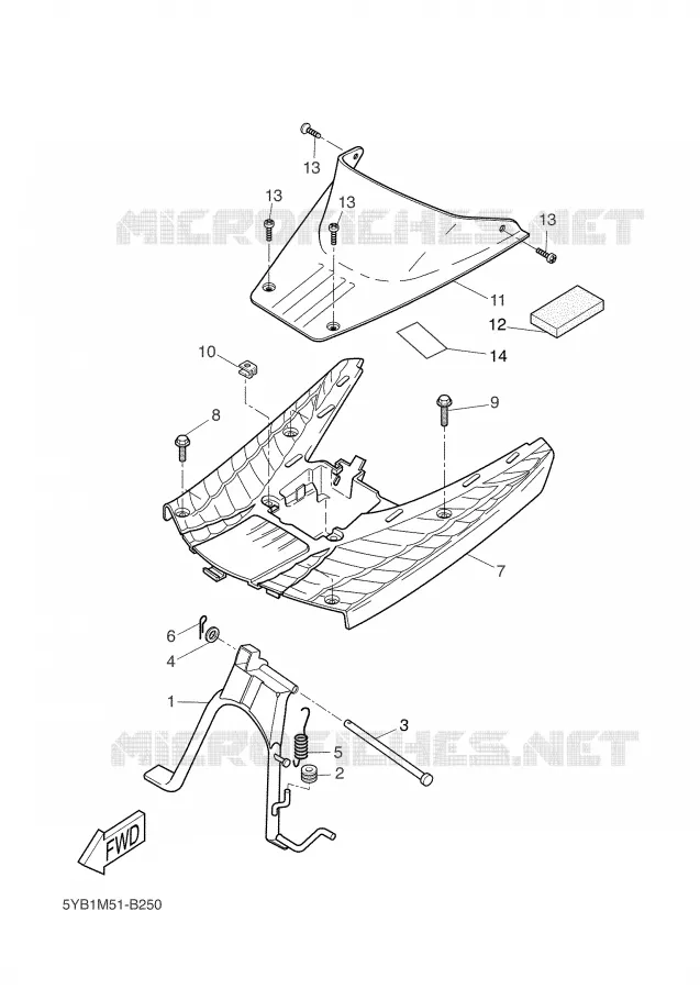 SUPPORT / REPOSE PIEDS Yamaha SCOOTER 50 2006 NEXT GENERATION  CW50RS