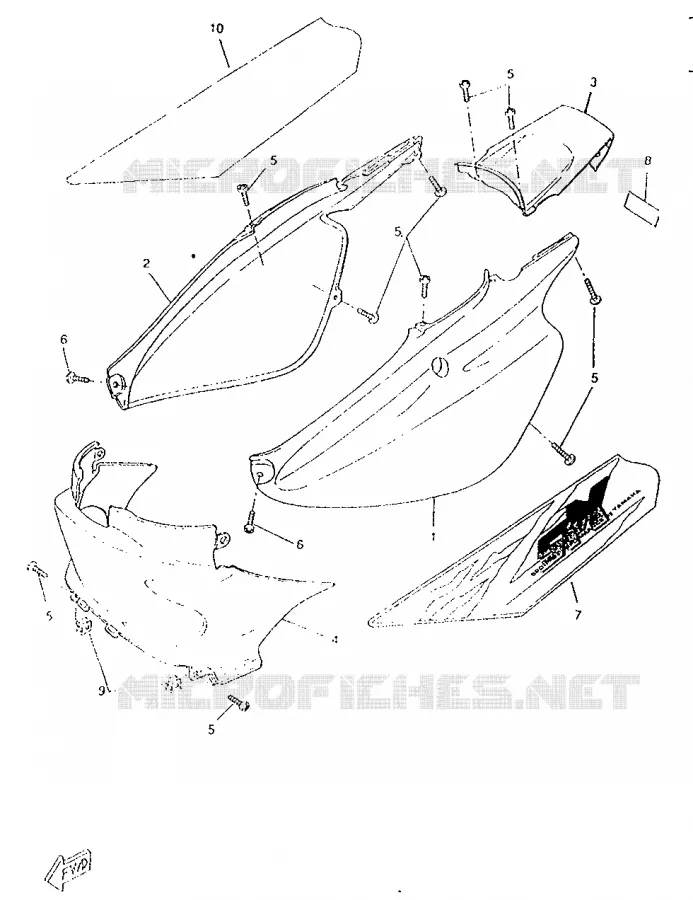COUVERCLE LATERAL Yamaha SCOOTER 50 1996 ROCKET  CW50RSP