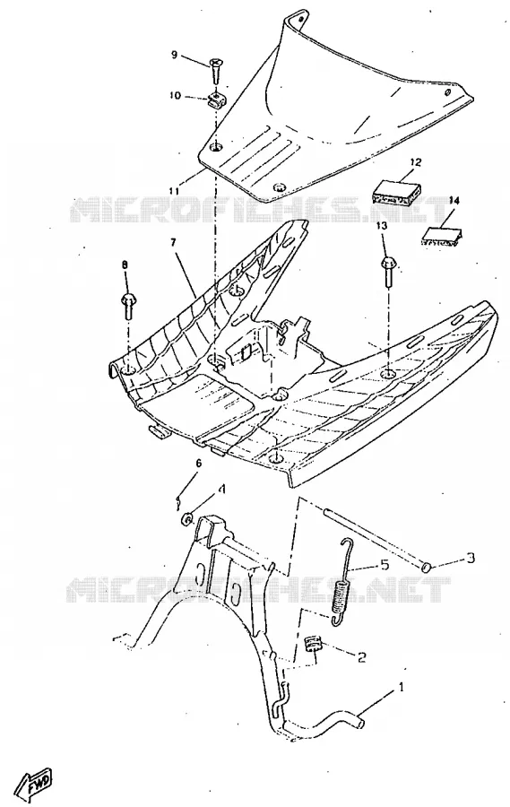 SUPPORT / REPOSE PIEDS Yamaha SCOOTER 50 1998 ROCKET  CW50RSP